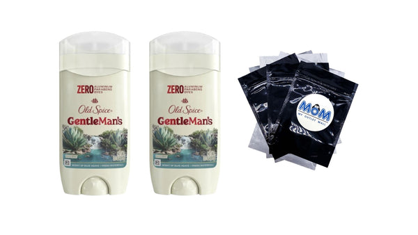 Gentleman's Collection Men's Deodorant Stick, Blue Agave & Fresh Waterfall Scent - 2 packs - 3 oz per pack - plus 3 My Outlet Mall Resealable Storage Pouches