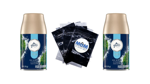 Automatic Spray Air Freshener Refills, Sea Mist & Cypress, Fresh Collection - 2 packs - 6.2 oz per pack - plus 3 My Outlet Mall Resealable Storage Pouches