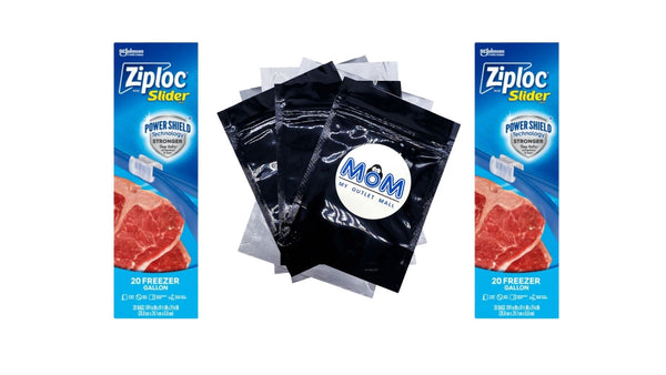 Brand Slider Freezer Bags with Power Shield Technology, Gallon - 2 packs - 20 Count - plus 3 My Outlet Mall Resealable Storage Pouches