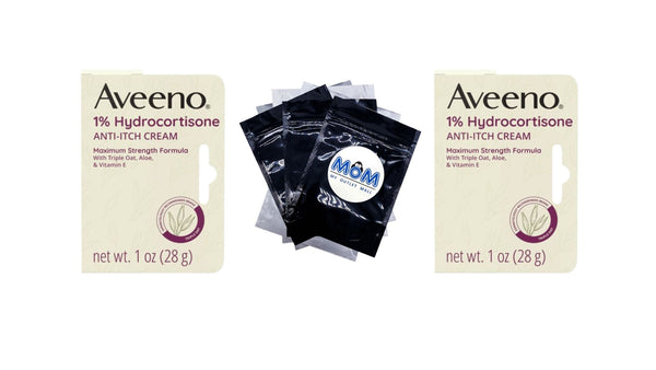 Maximum Strength 1% Hydrocortisone Anti-Itch Cream, Triple Oat - 2 packs - plus 3 My Outlet Mall Resealable Storage Pouches
