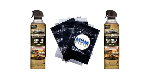 Termite Killing Foam Aerosol, for Indoor and Outdoor Use - 2 packs - 16 oz per pack - plus 3 My Outlet Mall Resealable Storage Pouches