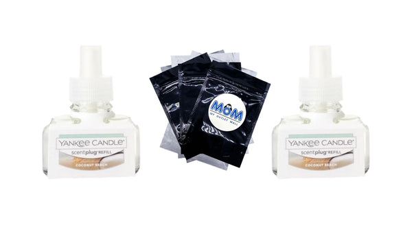 Coconut Beach ScentPlug Refill - 2 packs - plus 3 My Outlet Mall Resealable Storage Pouches