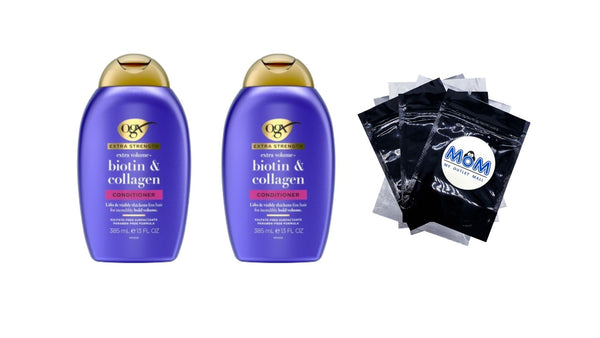 Extra Strength Biotin & Collagen Conditioner - 2 packs - 13Fl oz per pack - plus 3 My Outlet Mall Resealable Storage Pouches