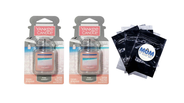 Car Jar Ultimate Pink Sands Scent, Hanging Car Air Freshener - 2 packs - plus 3 My Outlet Mall Resealable Storage Pouches