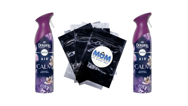 Air Freshener Spray, Odor-Fighting Room Spray, Downy Calm - 2 packs - 8.8 oz per pack - plus 3 My Outlet Mall Resealable Storage Pouches