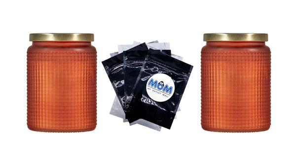 Citronella 2- Wick Glass Outdoor Jar Candle - 2 packs - 18 oz per pack - plus 3 My Outlet Mall Resealable Storage Pouches