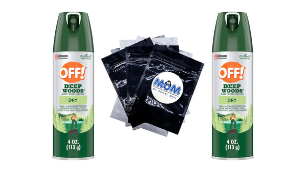 Deep Woods Long Lasting Protection 25% Deet Insect Repellent VIII Aerosol - 2 packs - 4 oz per pack - plus 3 My Outlet Mall Resealable Storage Pouches