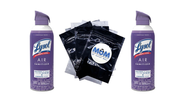 Air Sanitizer Spray, For Air Sanitization and Odor Elimination, Light Breeze Scent - 2 packs - 10Fl oz per pack - plus 3 My Outlet Mall Resealable Storage Pouches