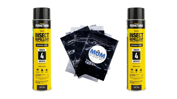 Premium Permethrin Insect Repellent Aerosol Spray - 2 packs - 18 oz per pack - plus 3 My Outlet Mall Resealable Storage Pouches