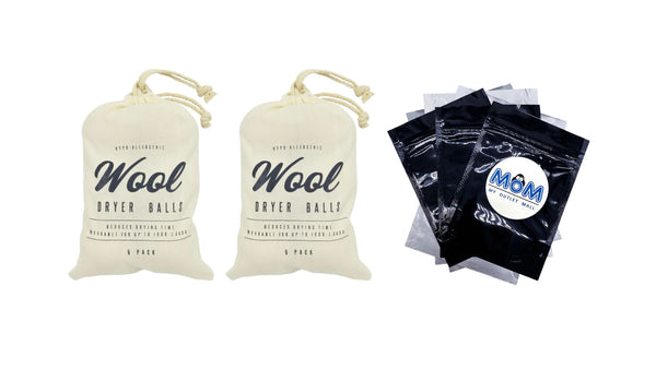 Wool Dryer Balls, 2.75" Each Dryer Ball - 2 packs - 6 Count - plus 3 My Outlet Mall Resealable Storage Pouches