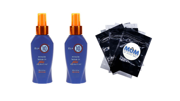 Miracle Leave-In Conditioner Plus Keratin - 2 packs - 4 oz per pack - plus 3 My Outlet Mall Resealable Storage Pouches