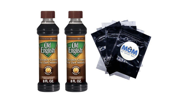 Dark Wood Furniture Oil Scratch Cover Polish - 2 packs - 16 oz per pack - plus 3 My Outlet Mall Resealable Storage Pouches