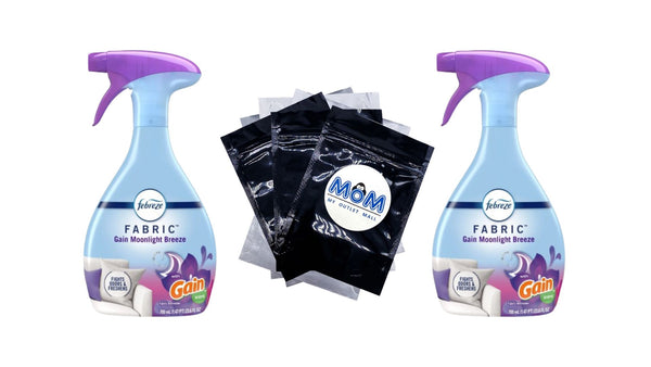 Fabric Spray Air Freshener, Odor-Fighting, Gain Moonlight Breeze - 2 packs - 23.6 oz per pack - plus 3 My Outlet Mall Resealable Storage Pouches