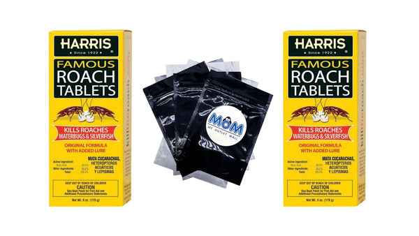 Famous Roach & Silverfish Killer Tablets - 2 packs - 6 oz per pack - plus 3 My Outlet Mall Resealable Storage Pouches