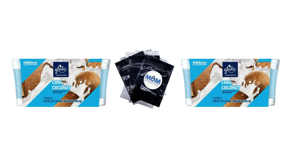 Cool Coconut Limited Edition, Fragrance Infused with Essential Oils Candles, 2 Candles - 2 packs- plus 3 My Outlet Mall Resealable Storage Pouches