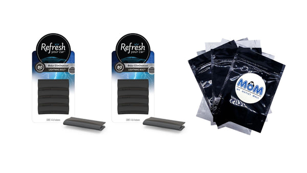 Air Freshener Lightning Bolt Scent, 4 Count - 2 packs - plus 3 My Outlet Mall Resealable Storage Pouches