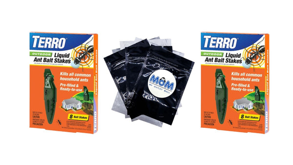 Outdoor Liquid Ant Bait Stakes - 2 packs - plus 3 My Outlet Mall Resealable Storage Pouches