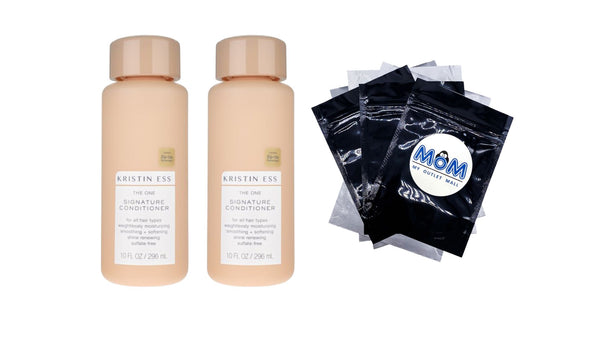 Hair One Signature Conditioner for Dry Damaged Hair, Moisturizes, Smooths + Softens Dry Hair, Sulfate Free + Color Safe - 2 packs - 10 oz per pack - plus 3 My Outlet Mall Resealable Storage Pouches
