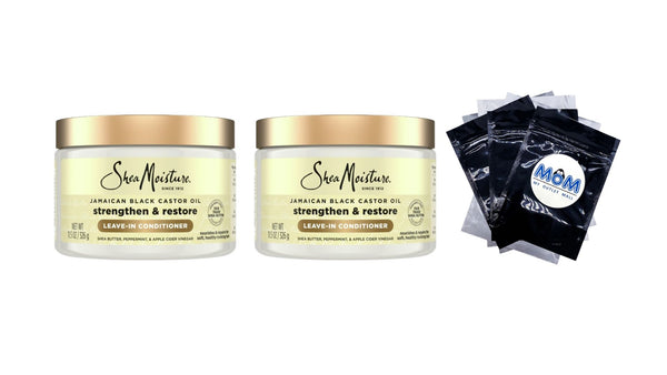 Jamaican Black Castor Oil Strengthen & Restore Leave-in Conditioner All Hair - 2 packs - 11.5 oz per pack - plus 3 My Outlet Mall Resealable Storage Pouches