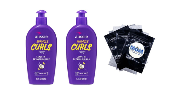 Miracle Curls Leave-in Detangling Milk, for Curly Hair Types Paraben Free - 2 packs - 6.7Fl oz per pack - plus 3 My Outlet Mall Resealable Storage Pouches