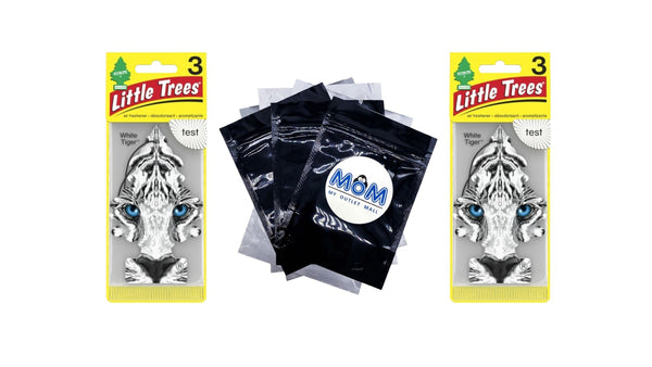 Air Freshener White Tiger Fragrance 3 count - 2 packs - plus 3 My Outlet Mall Resealable Storage Pouches
