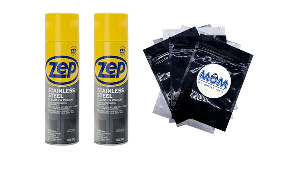 Stainless Steel Cleaner and Polish Removes Fingerprints and Water Spots - 2 packs - 14 oz per pack - plus 3 My Outlet Mall Resealable Storage Pouches