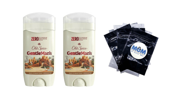 Gentleman's Collection Deodorant Stick for Men, Brown Sugar & Cocoa Butter - 2 packs - 3 oz per pack - plus 3 My Outlet Mall Resealable Storage Pouches