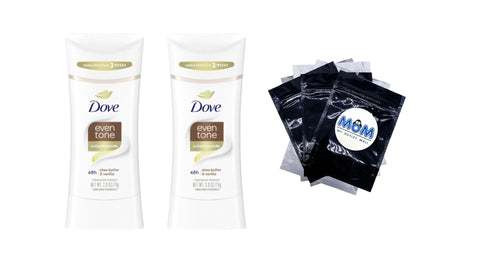 Even Tone Antiperspirant Deodorant Stick Shea Butter & Vanilla - 2 packs - 2.6 oz per pack - plus 3 My Outlet Mall Resealable Storage Pouches