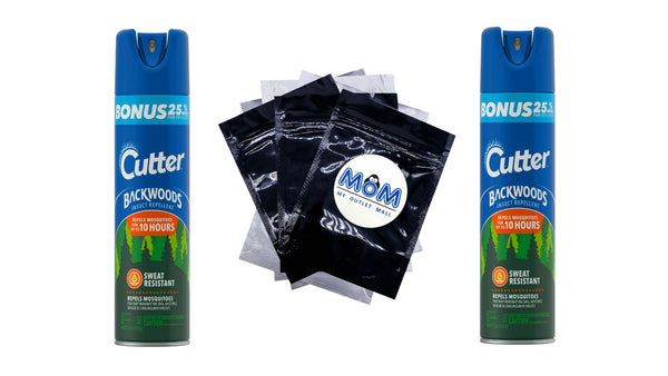 Backwoods Insect Repellent, Mosquito Repellent, 25% Deet, Sweat Resistant, Aerosol - 2 packs - 7.5 oz per pack - plus 3 My Outlet Mall Resealable Storage Pouches
