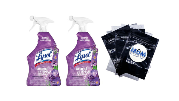 All-Purpose Cleaner, Sanitizing and Disinfecting Spray, Lavender & Cotton Blossom - 2 packs - 32 oz per pack - plus 3 My Outlet Mall Resealable Storage Pouches