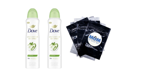 Advanced Care Long Lasting Women's Antiperspirant Deodorant Dry Spray, Cool Essentials - 2 packs - 3.8 oz per pack - plus 3 My Outlet Mall Resealable Storage Pouches