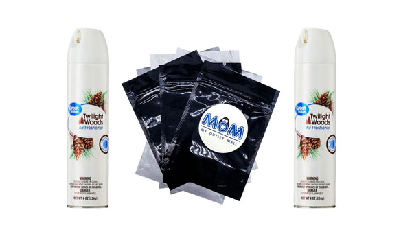 Aerosol Air Freshener, Twilight Woods - 2 packs - 8 oz per pack - plus 3 My Outlet Mall Resealable Storage Pouches
