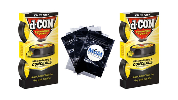 No View, No Touch Covered Mouse Trap - 2 packs - plus 3 My Outlet Mall Resealable Storage Pouches