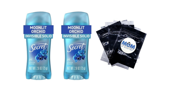 Fresh Invisible Solid Antiperspirant Deodorant for Women, Moonlit Orchid - 2 packs - 2.6 oz per pack - plus 3 My Outlet Mall Resealable Storage Pouches