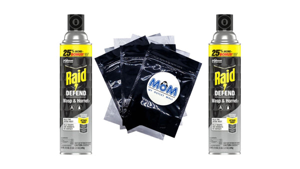 Defend Outdoor Defense System Wasp and Hornet Bug Spray, Insect Killer - 2 packs - 17.5oz per pack - plus 3 My Outlet Mall Resealable Storage Pouches