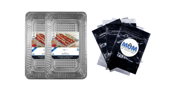 Disposable Aluminum Full Size Steam Table Pans, 5 Count 19.56" x 11.63" x 3.19" - 2 packs - 5 Count per pack - plus 3 My Outlet Mall Resealable Storage Pouches