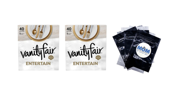 Entertain Paper Napkins - 2 packs - 40 Count per pack - plus 3 My Outlet Mall Resealable Storage Pouches