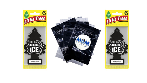Air Freshener Black Ice Fragrance 6 count - 2 packs - plus 3 My Outlet Mall Resealable Storage Pouches