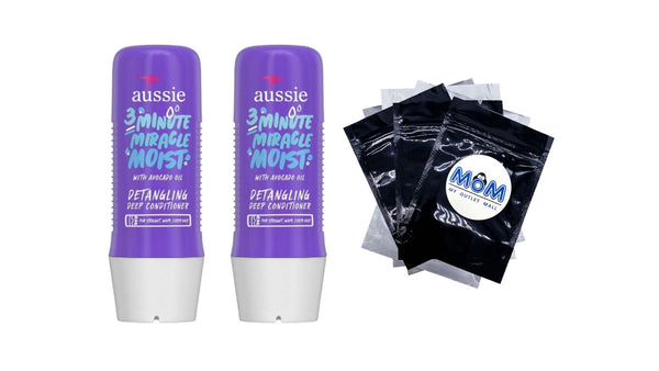 3 Minute Miracle Moist Detangling Deep Conditioner, Paraben Free - 2 packs - 8Fl oz per pack - plus 3 My Outlet Mall Resealable Storage Pouches