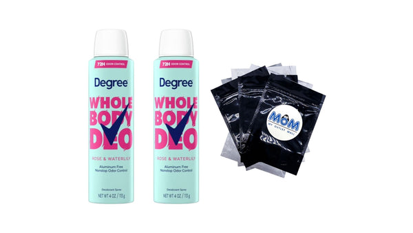 Women Whole Body Deodorant Spray for Women Rose & Waterlily Scent Aluminum Free - 2 packs - 4 oz per pack - plus 3 My Outlet Mall Resealable Storage Pouches