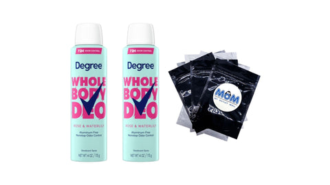 Women Whole Body Deodorant Spray for Women Rose & Waterlily Scent Aluminum Free - 2 packs - 4 oz per pack - plus 3 My Outlet Mall Resealable Storage Pouches