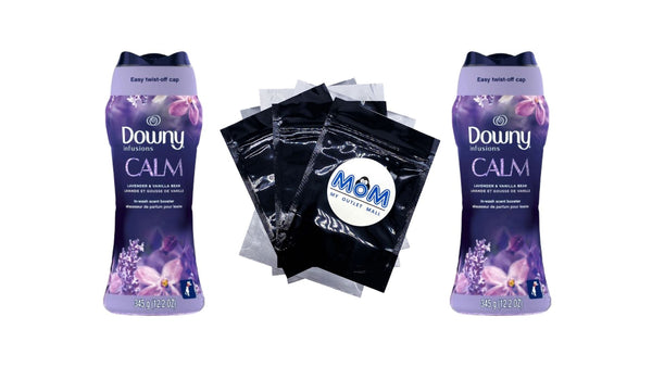 Infusions Calm In-Wash Laundry Scent Booster Beads, Lavender and Vanilla Bean - 2 packs - 12.2 oz per pack plus 3 My Outlet Mall Resealable Storage Pouches