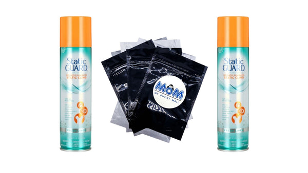 Anti-Static Spray, Fresh Linen Scent, Spray Can - 2 packs - 5.5 oz per pack - plus 3 My Outlet Mall Resealable Storage Pouches