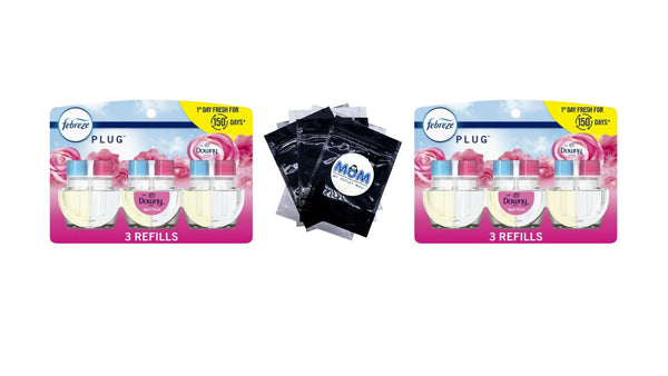 Plug In Air Freshener, Odor-Fighting Oil Refill, Downy April Fresh, 3 Refills - 2 packs - plus 3 My Outlet Mall Resealable Storage Pouches