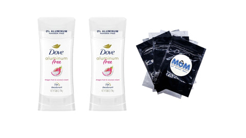 Aluminum Free Deodorants Stick for Women Dragon Fruit & Coconut Cream - 2 packs - 2.6 oz per pack - plus 3 My Outlet Mall Resealable Storage Pouches