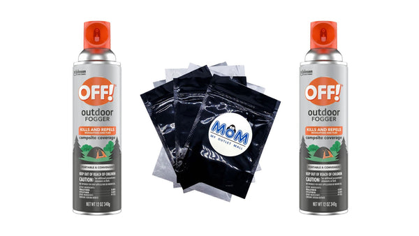 Outdoor Mosquito Fogger, Campsite Insecticide with up to 6 Hours of Protection - 2 packs - 12 oz per pack - plus 3 My Outlet Mall Resealable Storage Pouches