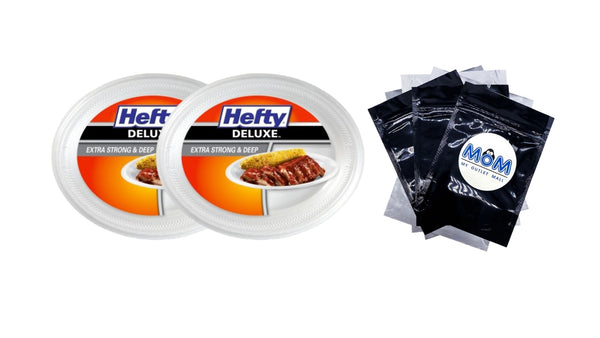 Deluxe Extra Strong & Deep Foam Platters, Oval, White, 10x12 Inch - 2 packs - 20 Count per pack - plus 3 My Outlet Mall Resealable Storage Pouches