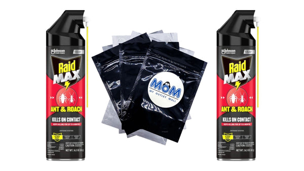 Indoor Ant and Roach Insecticide, Insect Killer - 2 packs - 14.5 oz per pack - plus 3 My Outlet Mall Resealable Storage Pouches