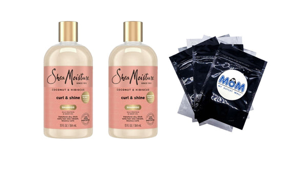 Curl & Shine Shampoo Coconut & Hibiscus for Curly Hair Paraben Free - 2 packs - 13 oz per pack - plus 3 My Outlet Mall Resealable Storage Pouches