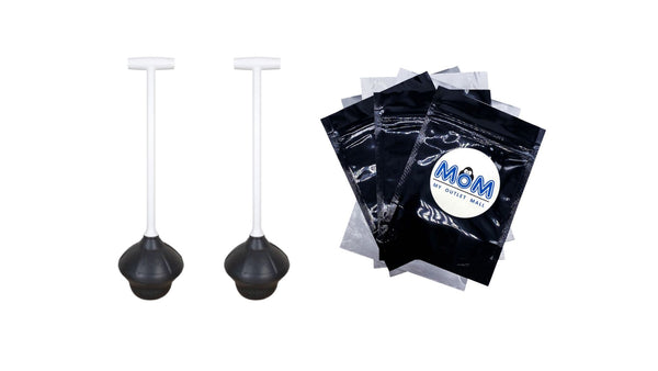 Toilet Plunger Fits All Bowl Shapes Clears Common Clogs, Flexible Rubber for Effective Plunge - 2 packs - plus 3 My Outlet Mall Resealable Storage Pouches